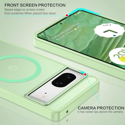 BENTOBEN for Google Pixel 7 Case [Compatible with Magsafe] Translucent Matte Magnetic Pixel 7 Case Magsafe Slim Thin Shockproof Women Men Protective Phone Cover for Google Pixel 7 6.4", Matcha Green - Image 5
