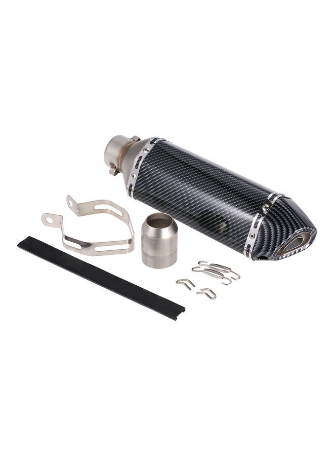 NIBEMINENT Carbon Fiber Colour Small Hexagon Oblique Tail Refit Exhaust Muffler 51mm - Image 1