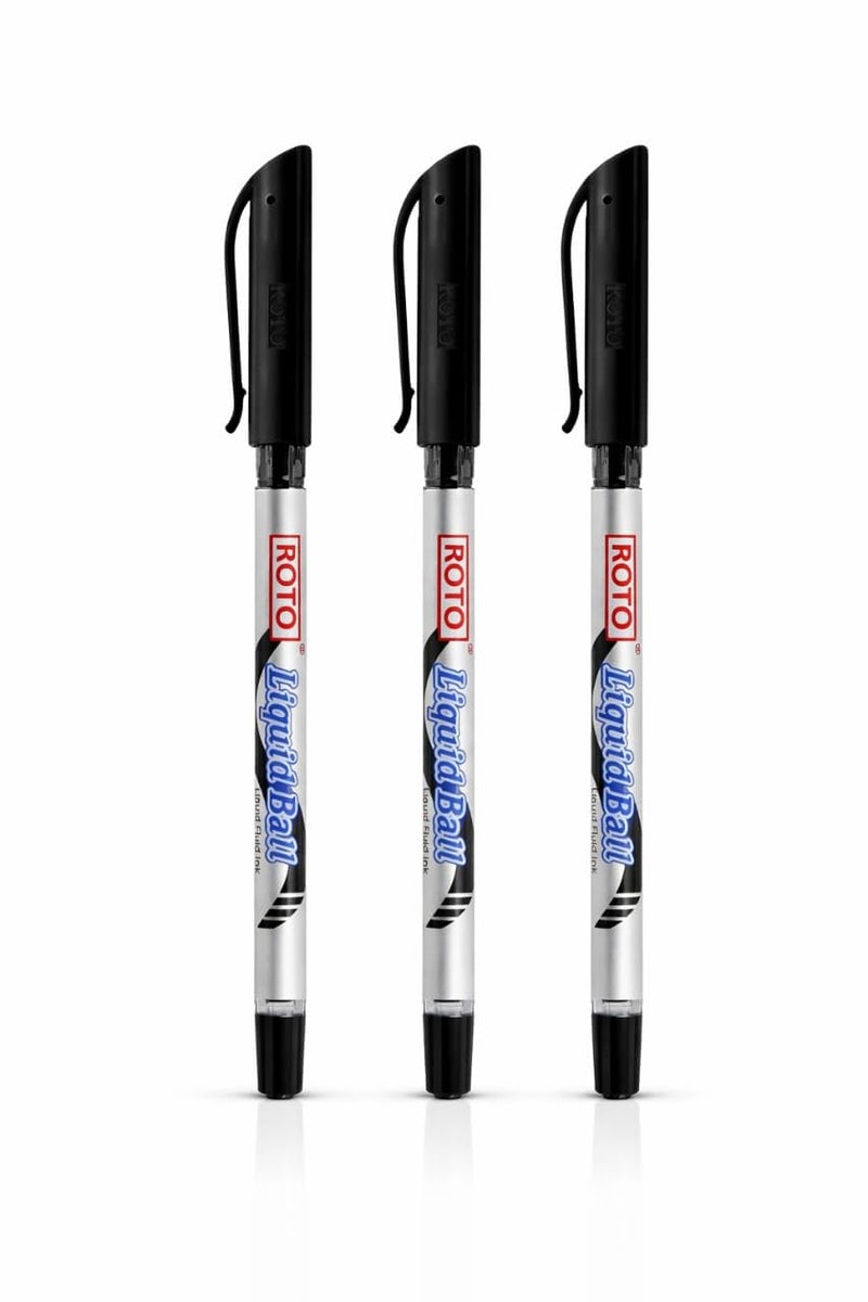 Roto Original Quarter Dozen Liquid Ballpoint Pens - 3 Black - 0.7 mm