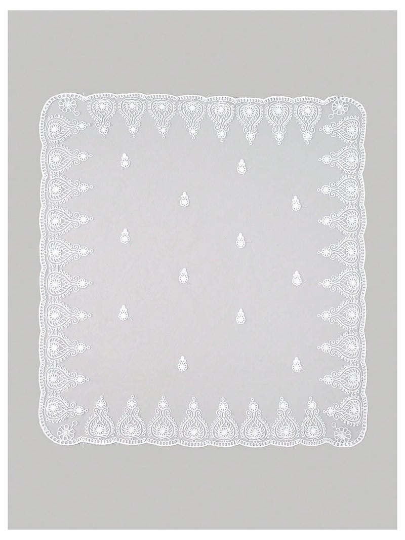 Floerns Women's Flower Embroidery Hair Scarf Headband Sheer Lace Hair Bandana White One-Size - Image 4