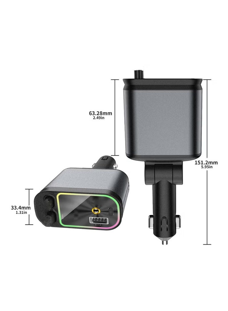 4-in-1 Starry Sky Retractable Car Charger with USB-C & USB-A Cables, Fast Charging, Star Projector LED, Overcharge Protection Compatible with 12V/24V Vehicles  - Image 5