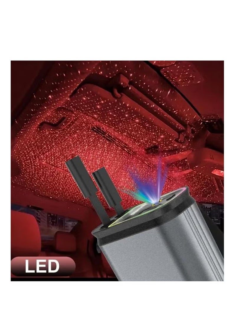 4-in-1 Starry Sky Retractable Car Charger with USB-C & USB-A Cables, Fast Charging, Star Projector LED, Overcharge Protection Compatible with 12V/24V Vehicles  - Image 2