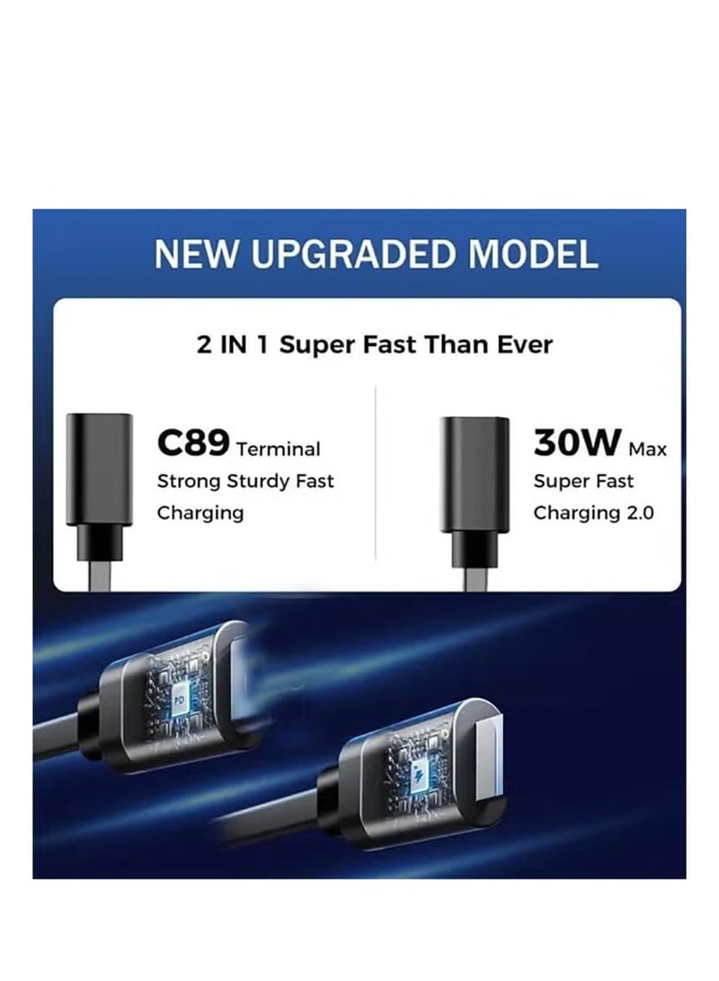 4-in-1 Starry Sky Retractable Car Charger with USB-C & USB-A Cables, Fast Charging, Star Projector LED, Overcharge Protection Compatible with 12V/24V Vehicles  - Image 4