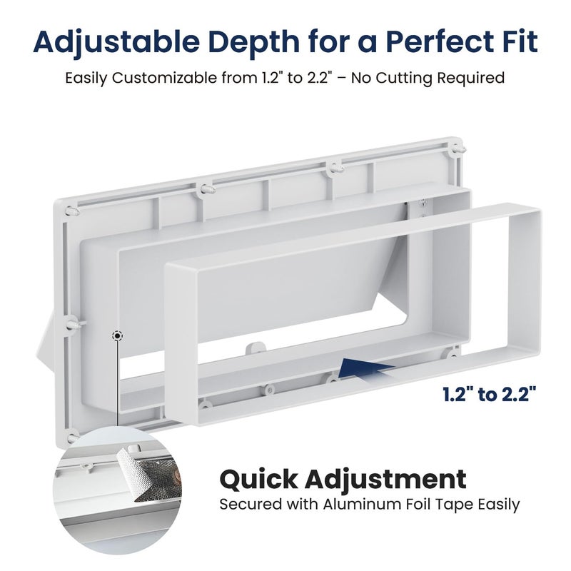 Safoner Aluminum RV Stove Vent Hood Cover for Adjustable Range Exhaust Depth, Includes Butyl Tape, Exterior Kitchen Replacement Camper Accessories for Travel Trailers and Motorhomes- White - Image 4