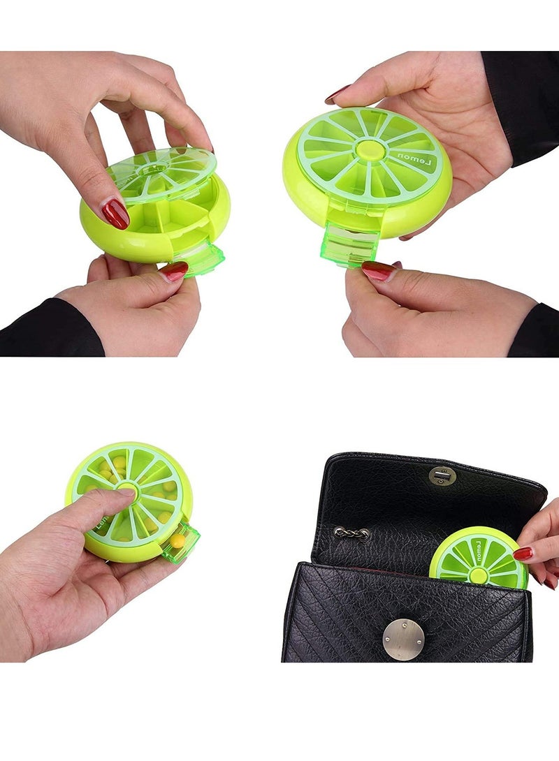 Creative Portable Mini 7 Days Weekly Round Rotation Cute Fruit Style Pill Storage Box - Image 3