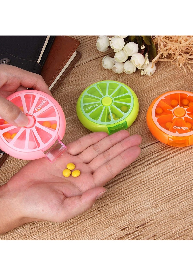 Creative Portable Mini 7 Days Weekly Round Rotation Cute Fruit Style Pill Storage Box - Image 5