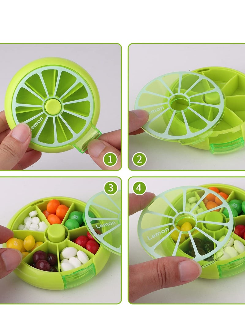 Creative Portable Mini 7 Days Weekly Round Rotation Cute Fruit Style Pill Storage Box - Image 4