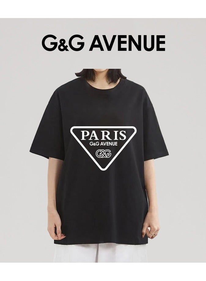 جي آند جي أفينيو قطن سميك بناء رجل قطن يغسل أسود [ ت - شيرت ] XL تقليم محايد قصير كم شارع زيّ راب هيب هوب مثلث يطبع [ ت - شيرت ] - Image 4