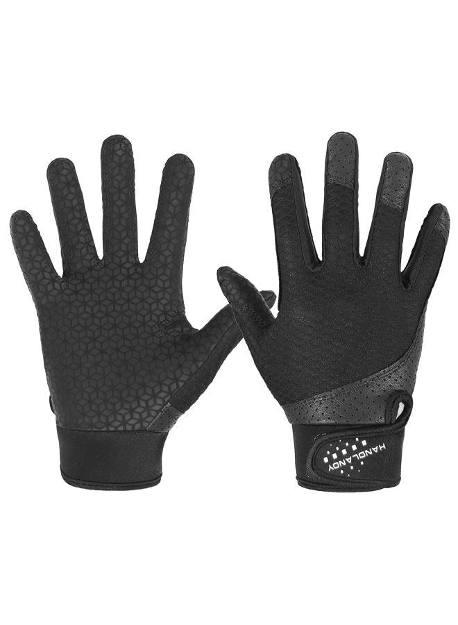 AIGEVTURE Youth Baseball Bating Gloves Softball Batting Gloves Adult Kids Boys Girls Black Medium - Image 1