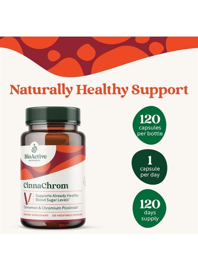 BioActive NUTRIENTS - BioActive Nutrients CinnaChrom Dietary Supplement — Chromium Picolinate, Cinnamon Capsules — Natural Ingredients for Overall Health — Vegetable Supplement, Gluten-Free, 120 Capsules - Image 1