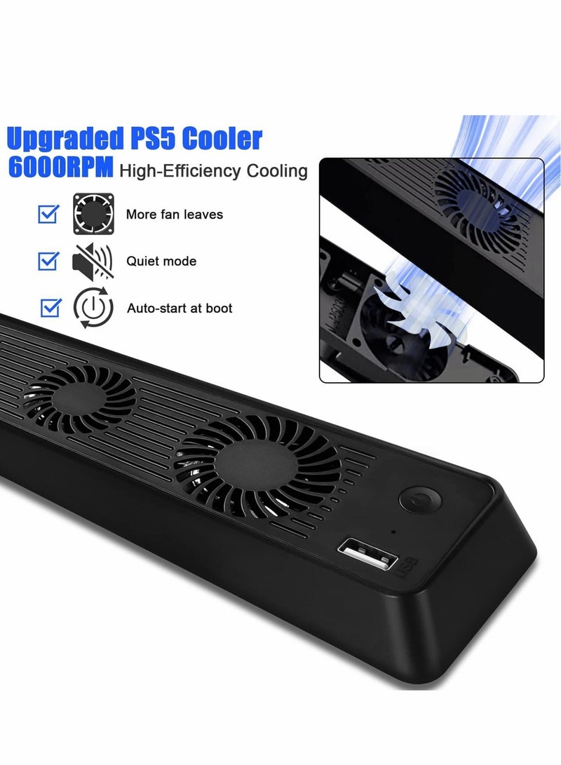 Captaintech For PS5 Cooling Fan, for PS5 Console with 3 Fans, USB Ports, Upgrade Quiet Self-Starting Cooling Fan for PS5 Console Accessorie - Image 4
