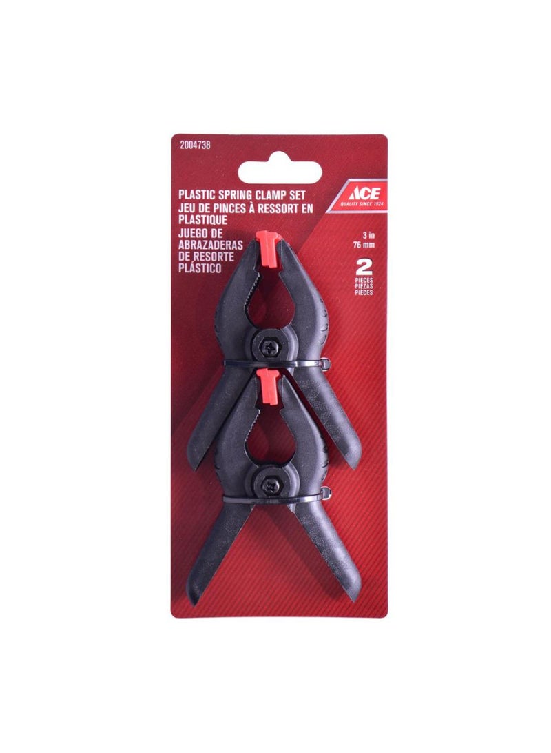 ACE Plastic Spring Clamp Pack 7.6 Cm 2 Piece