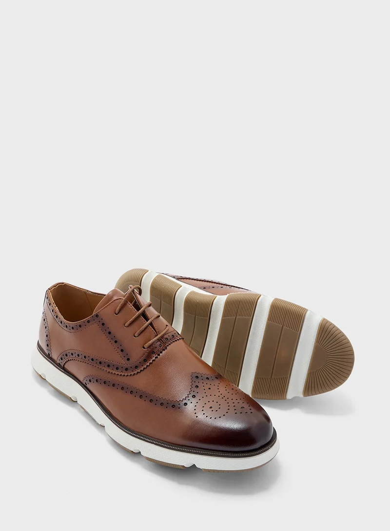 Robert Wood Brogue Design Oxford Casual Lace Ups