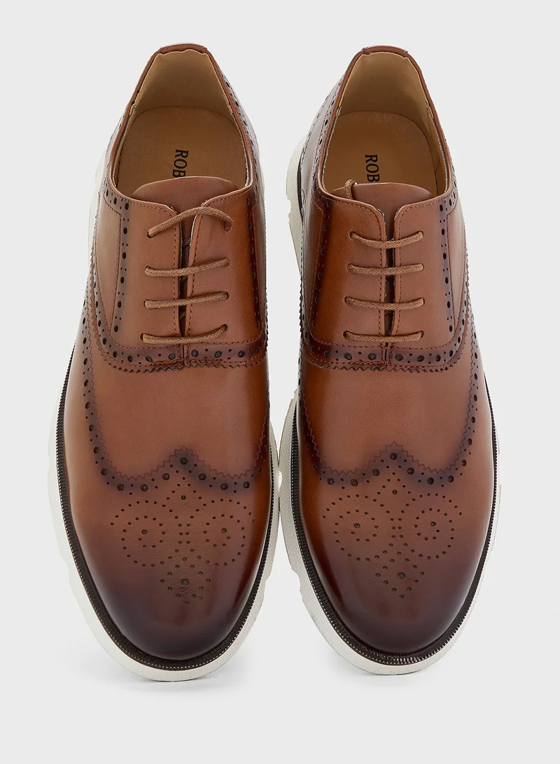 Robert Wood Brogue Design Oxford Casual Lace Ups