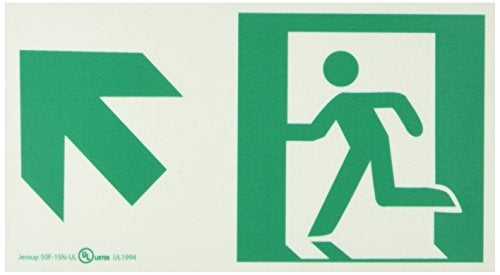 NMC 50F-1SN-UL 7550 Glo Brite Nyc Directional Flex Glow Sign with Up Left Graphic, 8" Length x 4-1/2" Height, Green on Pale goldenrod - Image 3