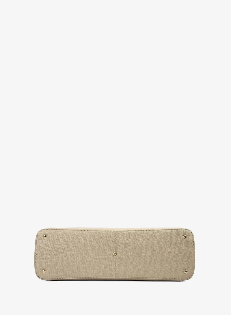 Da Milano Chalk Medium Franzy Leather Tote - Chalk for Women | Best Price UAE