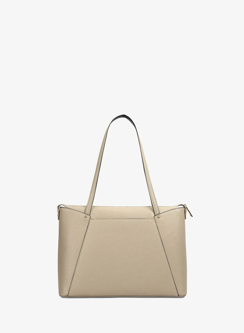 Da Milano Chalk Medium Franzy Leather Tote - Chalk for Women | Best Price UAE