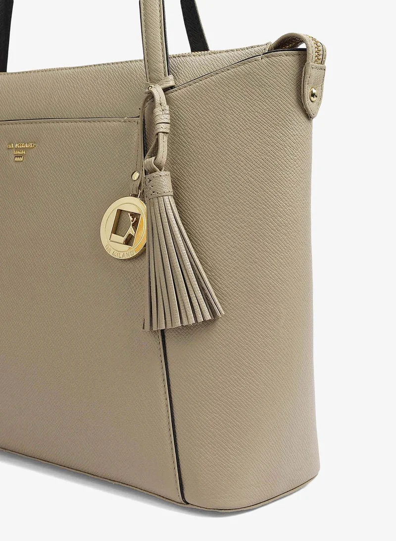 Da Milano Chalk Medium Franzy Leather Tote - Chalk for Women | Best Price UAE