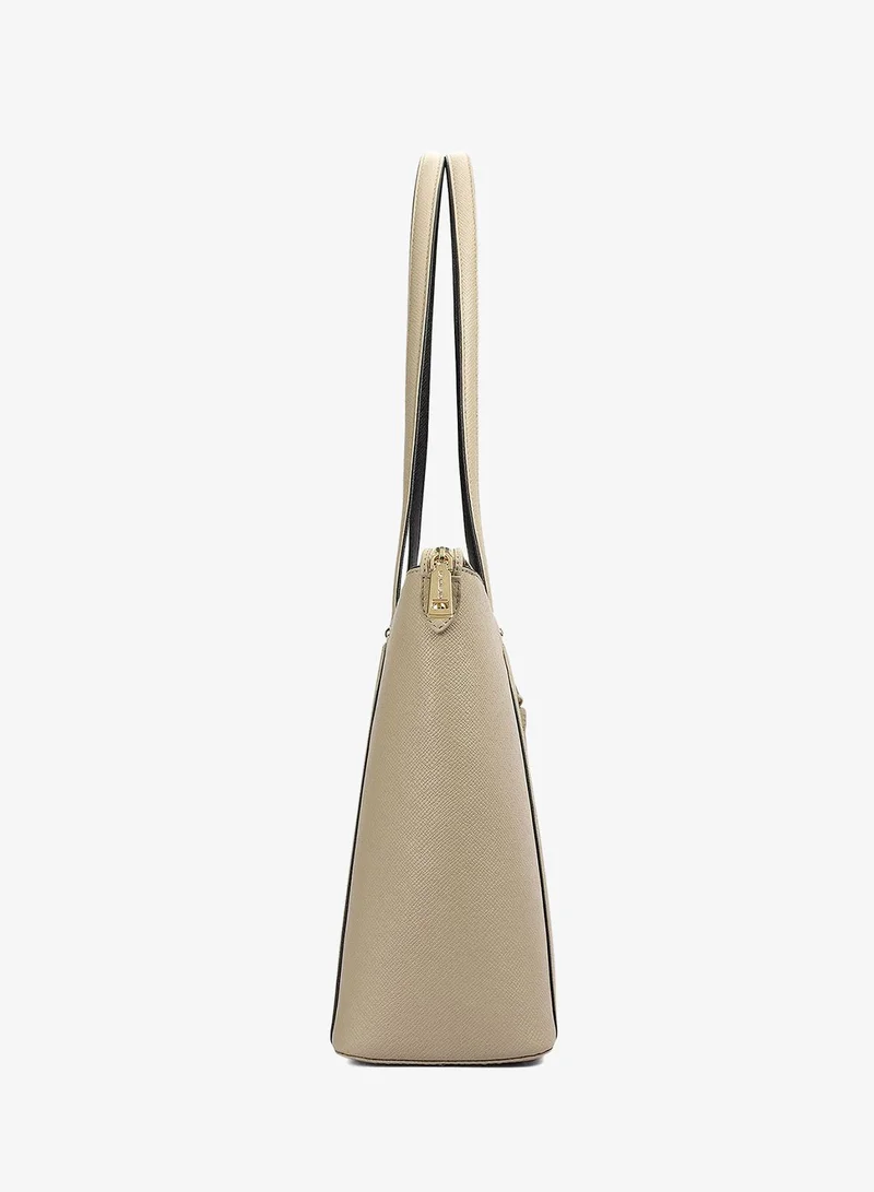 Da Milano Chalk Medium Franzy Leather Tote - Chalk for Women | Best Price UAE
