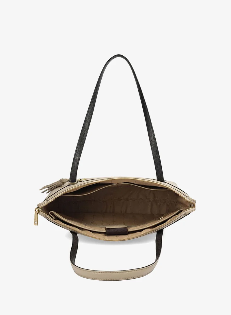 Da Milano Chalk Medium Franzy Leather Tote - Chalk for Women | Best Price UAE