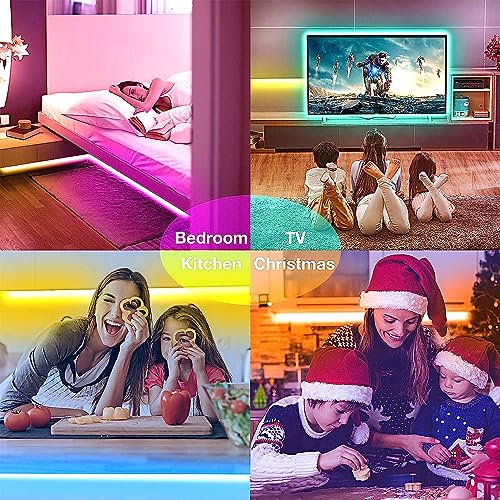 hyrion Smart LED Lights for Bedroom 100ft, Voice Control Strip Lights with Alexa and Google Assistant, RGB Color Changing, Music Sync WI-FI Led Lighting with App Controlled for Room Decor(2 * 51ft) - Image 5
