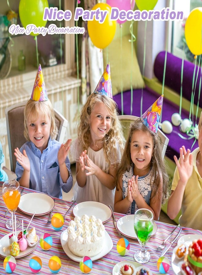 Jerify 24 Pcs Mini Beach Stress Balls 2.5 Inch Foam PU Relief Stress Ball Mini Rainbow Blow Up Beach Balls Toys for Girls Boys Birthday Beach Hawaiian Party Favors Summer Pool Games (Stylish Color) - Image 4