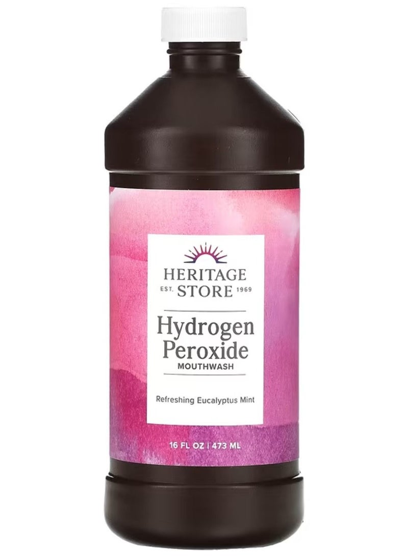 هيرتدج ستور غسول الفم بيروكسيد الهيدروجين ، نعناع الأوكالبتوس المنعش 16 أونصة سائلة 473 مل