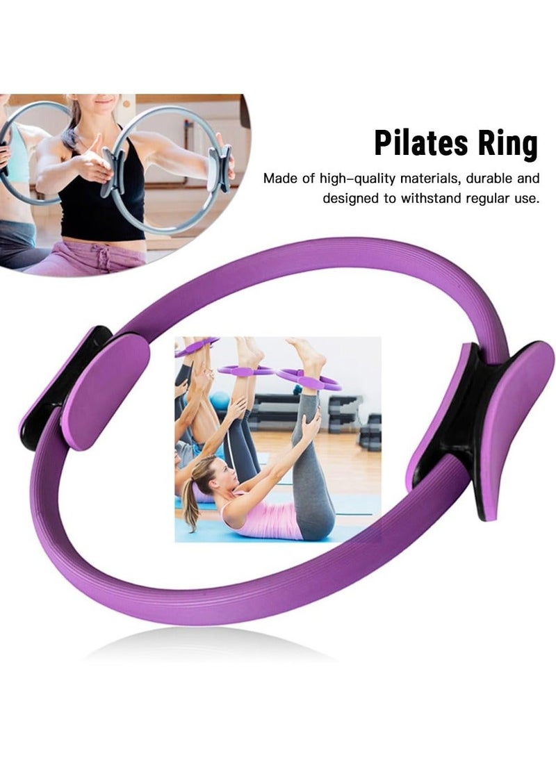والالا مجموعة معدات تمارين البيلاتس مع حلقة دائرية للياقة البدنية وكرة وحزام مقاومة وحزام مطاطي وجوارب غير قابلة للانزلاق لتمارين الجسم بالكامل - Image 3
