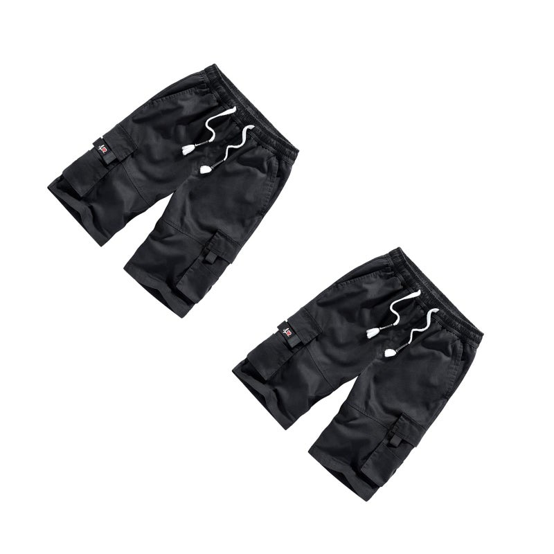 👕 شورتات رجالية صيفية مريحة قابلة للتنفس مقاس XL أسود - Image 1