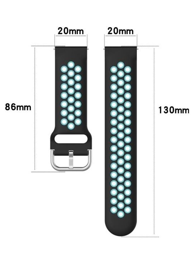 Replacement Silicone Strap For Samsung Galaxy Watch4 Classic Midnight Blue/White - Image 4