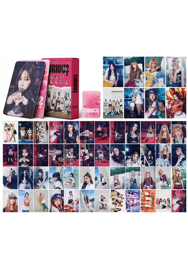 xozgdovg - Integrated small card KPOP Korean Wave photo card 55 boxed DIY collection IVE support UNIS small card -CURIOUS - Image 1