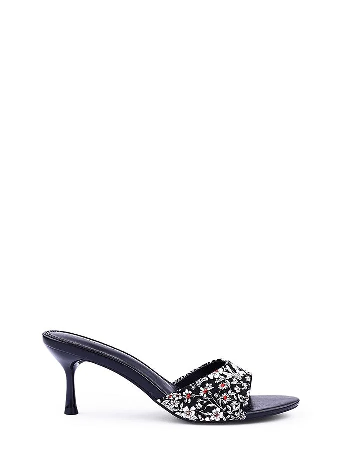 Womens floral printed stiletto heeled sandals