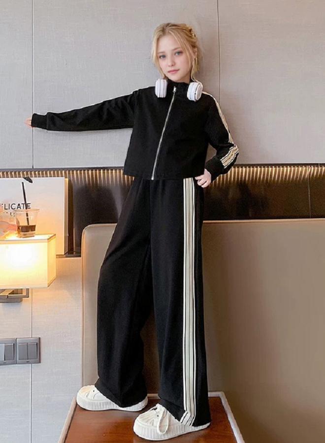 Take Two Teens Side Striped Panel Jacket and Pants Set - Image 1