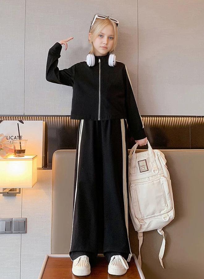 Take Two Teens Side Striped Panel Jacket and Pants Set - Image 4