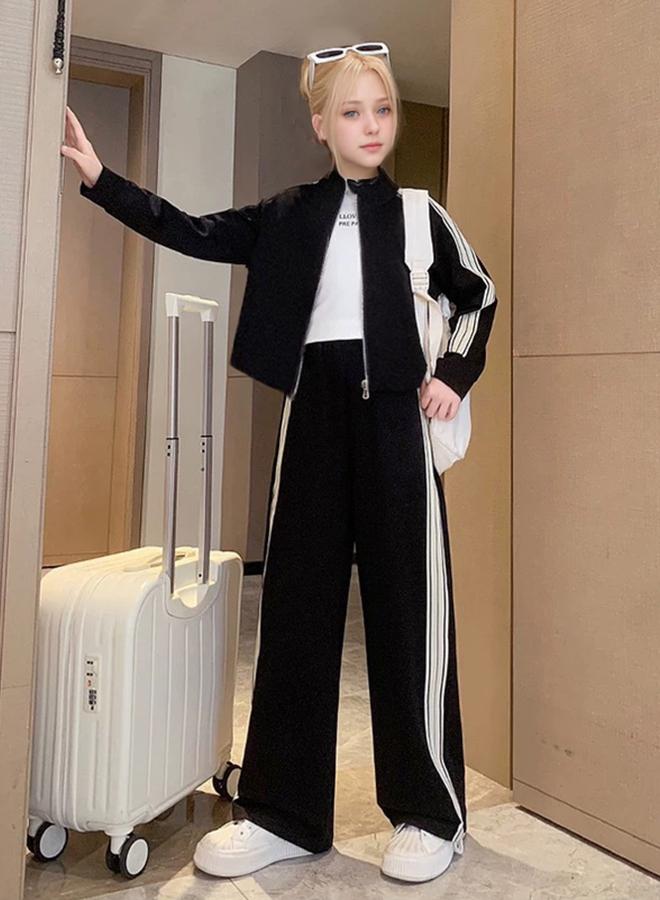 Take Two Teens Side Striped Panel Jacket and Pants Set - Image 2
