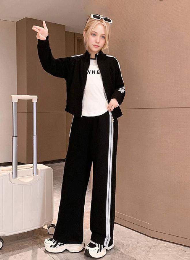 Take Two Teens Side Striped Panel Jacket and Pants Set - Image 3