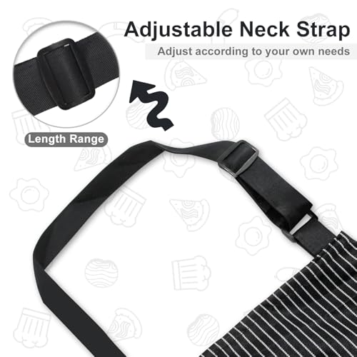 VALOME 2 Pack Kitchen Aprons, Apron for Cooking with 2 Pockets, Unisex Adjustable Neck Strap Chef Aprons for Men Women (PINK & BLACK) - Image 5