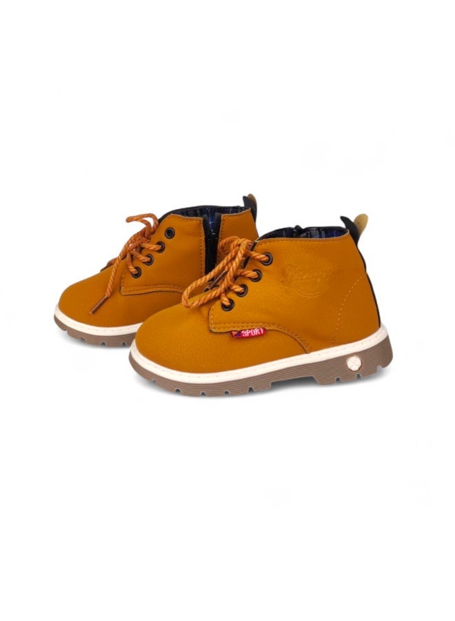 Kids Safety Sport Shoes – Camel Color - Image 2