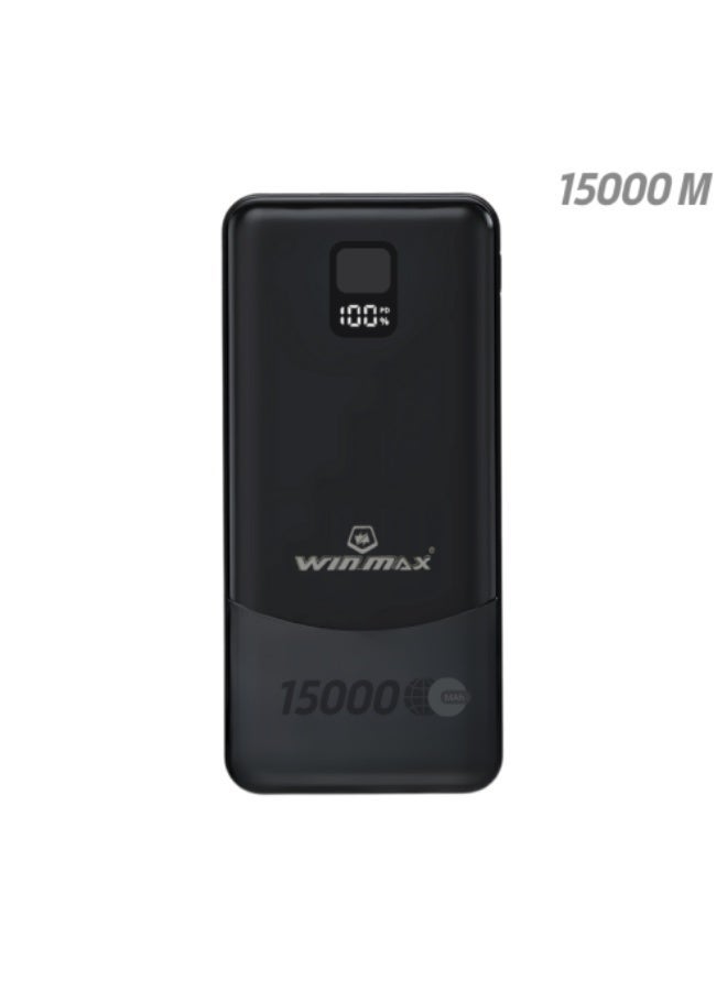 Winmax Power Bank 15000mAh, 65W Fast Charging with Digital Display, Model JW08 - Image 1