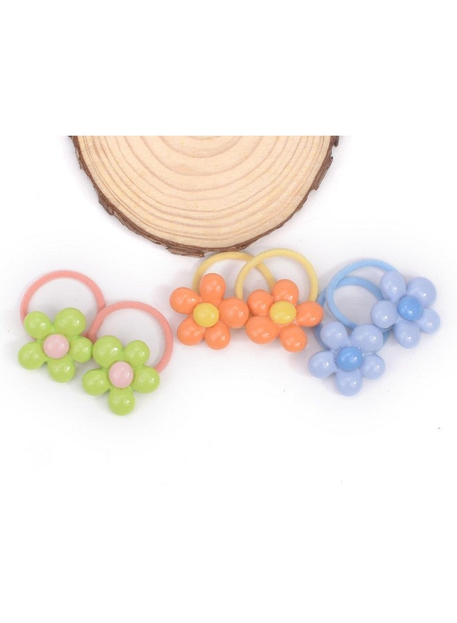 BIANHUAN Baby Girl Elastic Hair Ties with Flower,1.2'' Small Ponytail Flower Holder,Boutique Tiny Rubber Band for Toddlers,Hair Ties No Damage Hair Accessories for Girls Toddlers Kids (Multi-colored B) - Image 5
