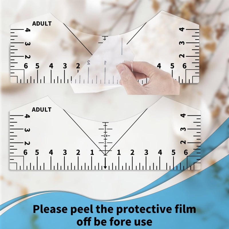 tietoc Tshirt Ruler Guide for Vinyl Alignment, T Shirt Rulers to Center Designs, PVC Measurement Template, Craft Sewing Supplies Accessories Tools for Cricut Heat Press & Cameo & HTV Transfer Vinyl - Image 5