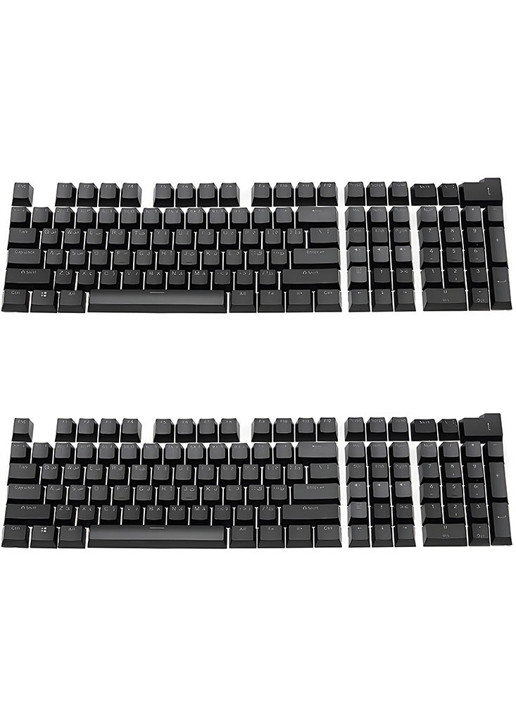 104KB الأسود العربية تصنيع المعدات الأصلية تكوين مفتاح RGB الخلفية لوحة المفاتيح الميكانيكية مجموعة ، مع طلاء المضادة يتلاشى