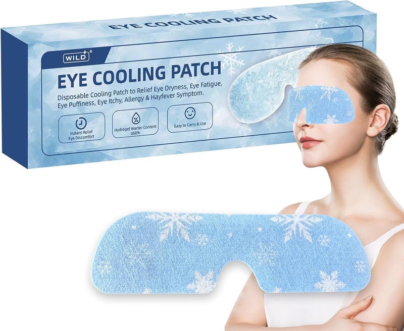 WILD Cooling Eye Patches 12 Pcs Ice Eye Mask Instant Cold Therapy Cooling Eye Mask Fast Soothing Relief for Eye DrynessFatiguePuffinessItchyAllergy Hayfever Symptom