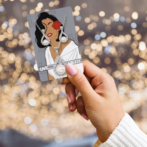 Festiko® Premium Decorative Animated Jewellery Cards (Design 4, Pack of 200 Pcs), Premium Jewellery Tags for Earring & Necklace, Rectangle Display Cards For Ornaments - Image 3