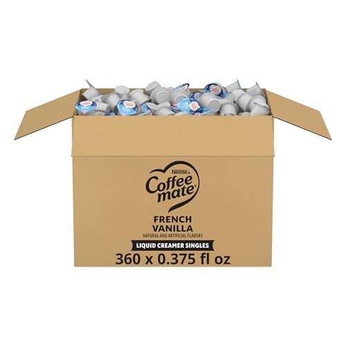 Coffee Mate Nestle Coffee mate Coffee Creamer, French Vanilla, Liquid Creamer Singles, Non Dairy, No Refrigeration, 0.375 fl oz Tubs (Pack of 360) - Image 1
