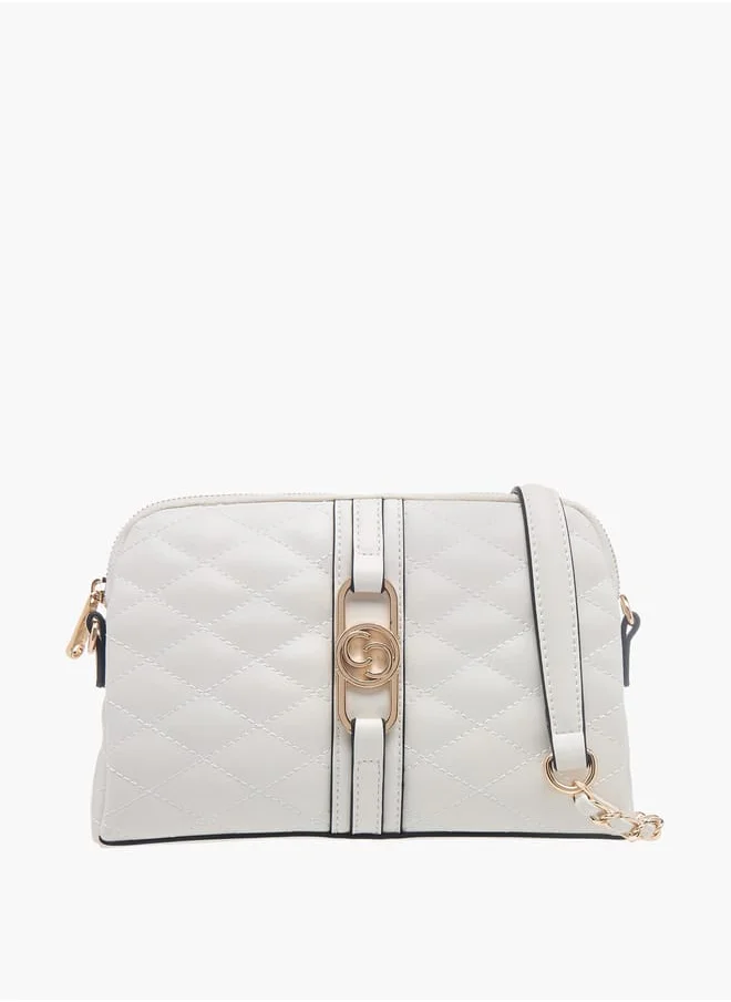 Celeste Womens Quilted Crossbody Bag With Zip Closure And Detachable Strap