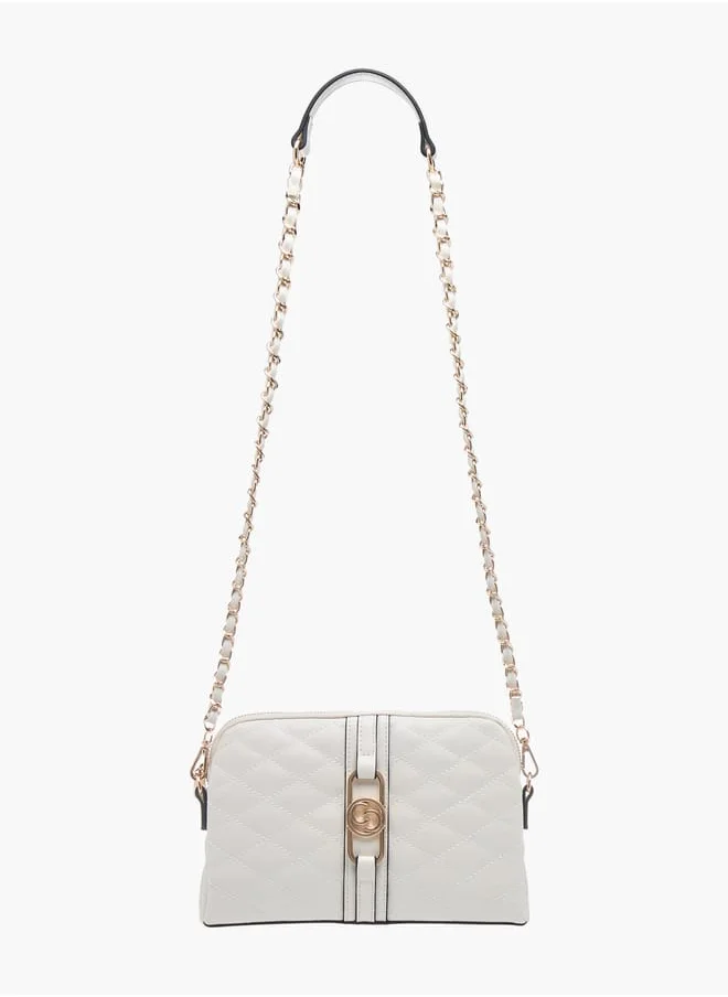 Celeste Womens Quilted Crossbody Bag With Zip Closure And Detachable Strap