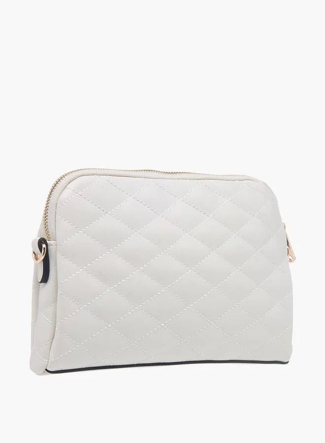 Celeste Womens Quilted Crossbody Bag With Zip Closure And Detachable Strap