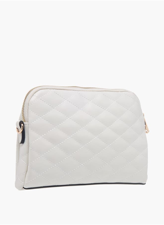 Celeste Womens Quilted Crossbody Bag With Zip Closure And Detachable Strap  - Image 3