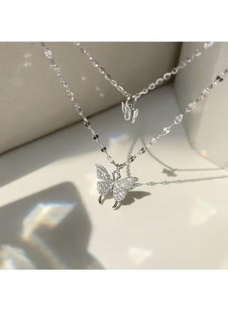 Lady Butterfly Necklace, Layered Butterfly Pendant Necklace Simple Butterfly Necklace Lady's Minimalist Fashion Jewelry Gift for Girl (Silver) - pzsku/Z51ACDF8ACC1CB8D36FE0Z/45/_/1731679262/c7dd0dc3-61ba-49b3-92f5-97e3b87aeca8